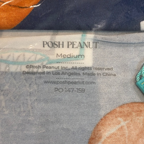 Posh Peanut Bamboo Swish Basketball Short Sleeve Pajama Set Size Medium NWT - Picture 3 of 5